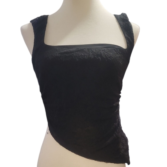 Camila Coelho revolve Elegant Black lace asymmetrical tank top small blouse - Picture 1 of 5